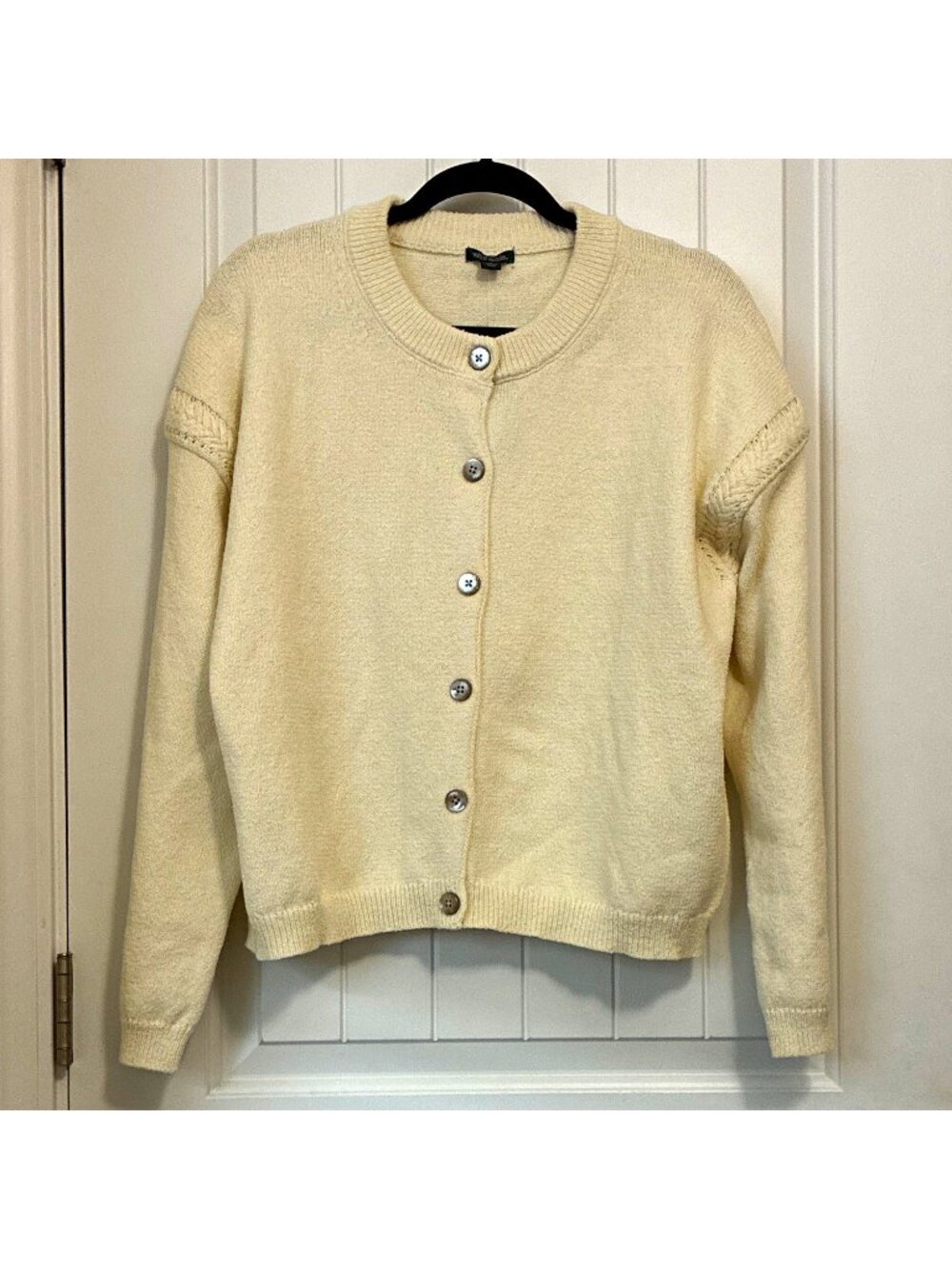 Wild Fable Cream Knit Button Front Cardigan Sweater XL Crew Neck PTP 24”